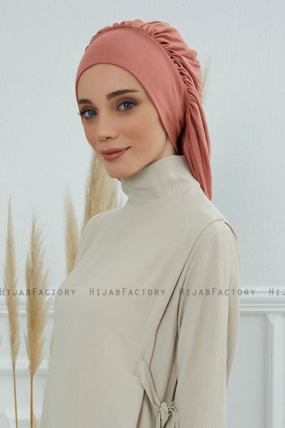 Isabella - Lachsfarbe Baumwolle Turban