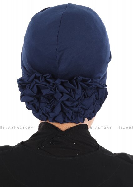 Elisabeth - Navy Blau Baumwolle Turban
