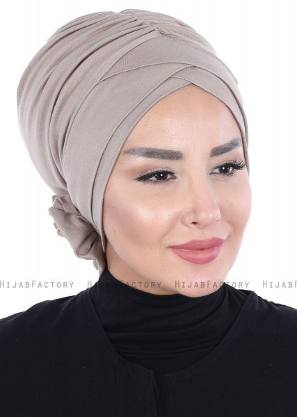 Elisabeth - Taupe Baumwolle Turban