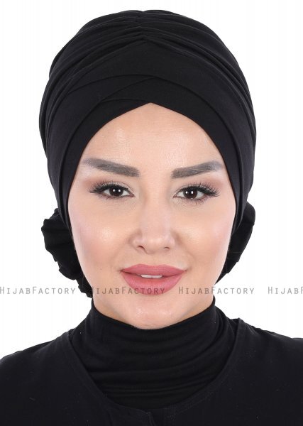 Elisabeth - Schwarz Baumwolle Turban