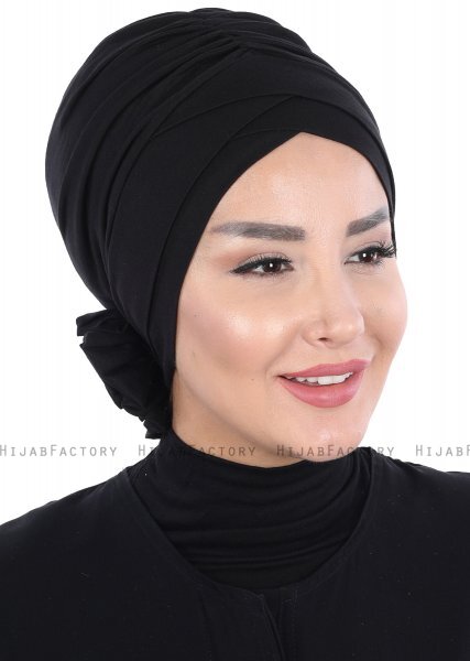 Elisabeth - Schwarz Baumwolle Turban