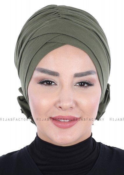 Elisabeth - Khaki Baumwolle Turban