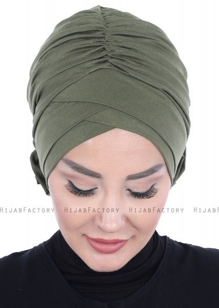 Elisabeth - Khaki Baumwolle Turban