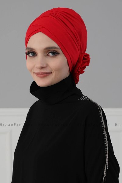 Elisabeth - Rot Baumwolle Turban