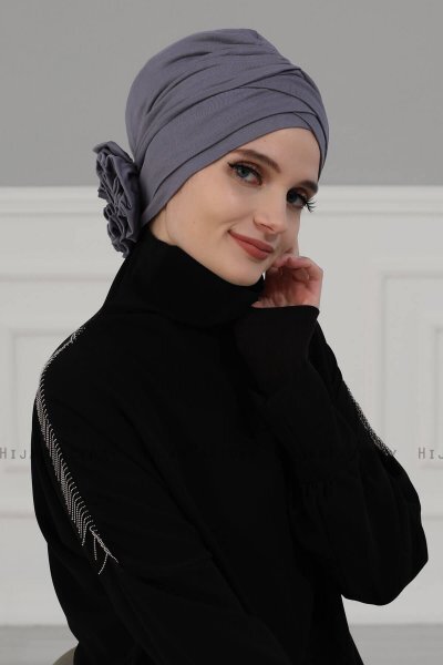 Elisabeth - Grau Baumwolle Turban