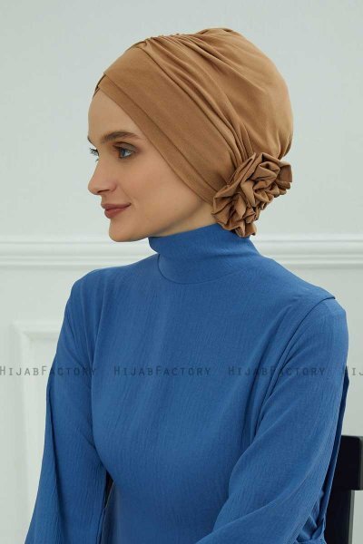 Elisabeth - Hellbraun Baumwolle Turban