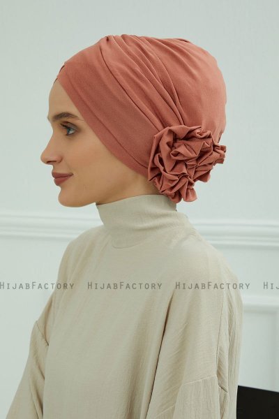 Elisabeth - Lachsfarbe Baumwolle Turban