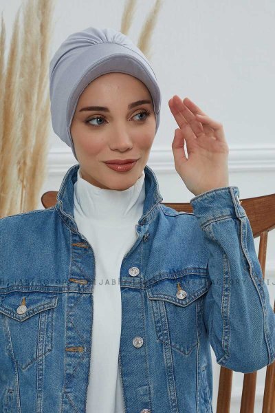 Sandra - Hellgrau Baumwolle Turban