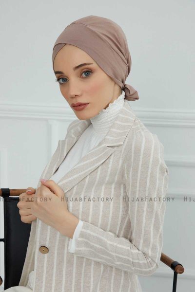 Ellie - Taupe Baumwolle Turban