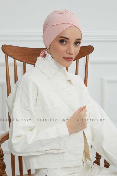 Ellie - Altrosa Baumwolle Turban