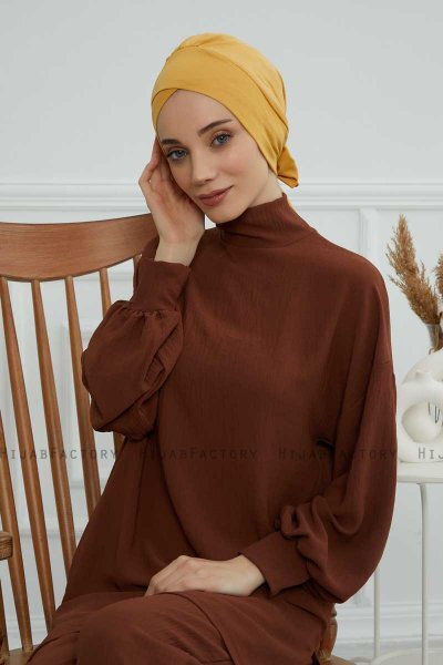 Ellie - Senf Baumwolle Turban