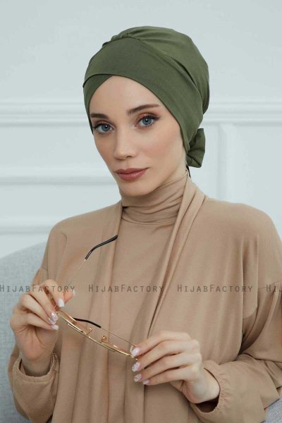 Ellie - Khaki Baumwolle Turban
