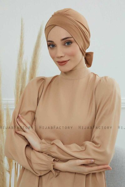 Ellie - Hellbraun Baumwolle Turban