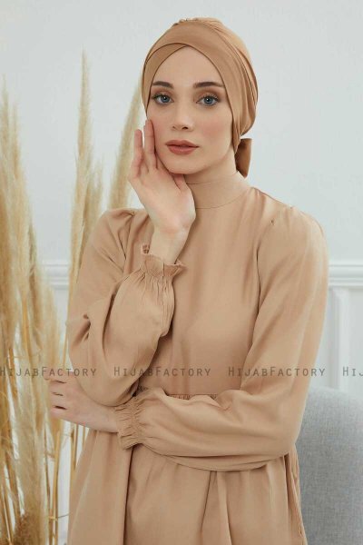 Ellie - Hellbraun Baumwolle Turban