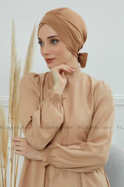 Ellie - Hellbraun Baumwolle Turban