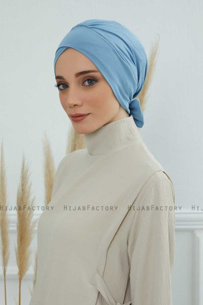 Ellie - Sky Blue Baumwolle Turban