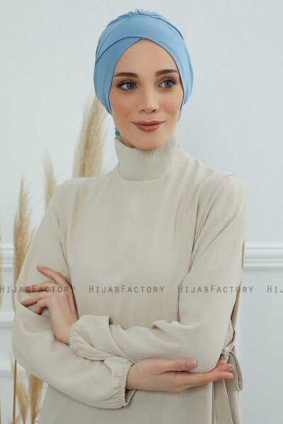 Ellie - Sky Blue Baumwolle Turban