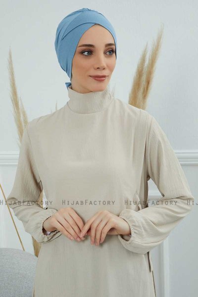 Ellie - Sky Blue Baumwolle Turban
