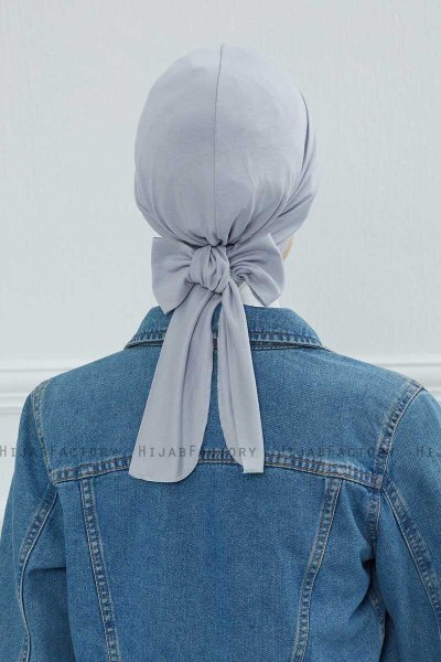 Ellie - Hellgrau Baumwolle Turban