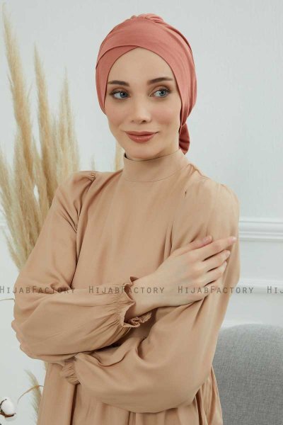 Ellie - Lachsfarbe Baumwolle Turban