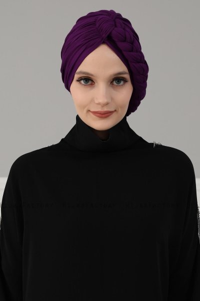 Theresa - Lila Baumwolle Turban - Ayse Turban