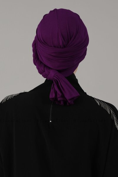 Theresa - Lila Baumwolle Turban - Ayse Turban