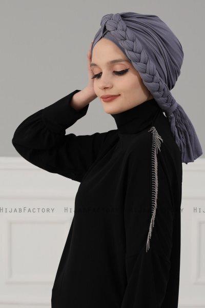 Theresa - Grau Baumwolle Turban - Ayse Turban