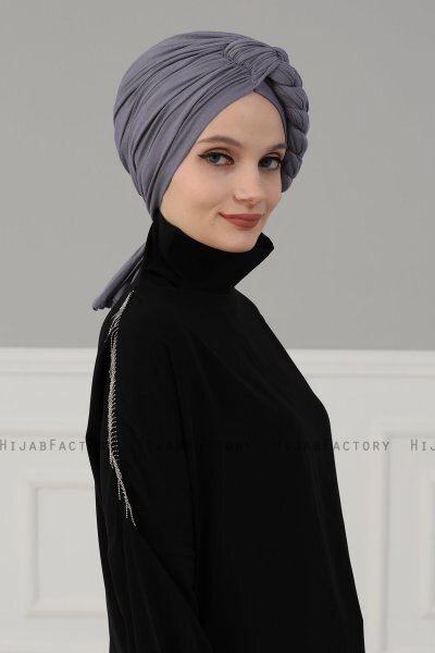 Theresa - Grau Baumwolle Turban - Ayse Turban