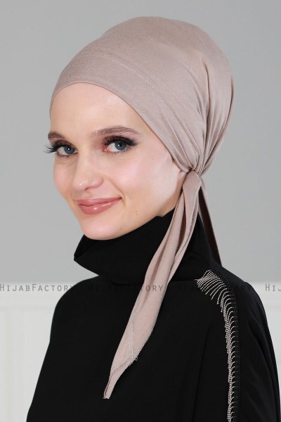 Felicia - Taupe Baumwolle Turban