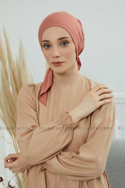 Felicia - Lachsfarbe Baumwolle Turban