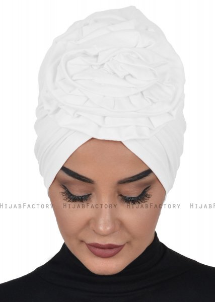 Kerstin - Weiß Baumwolle Turban - Ayse Turban