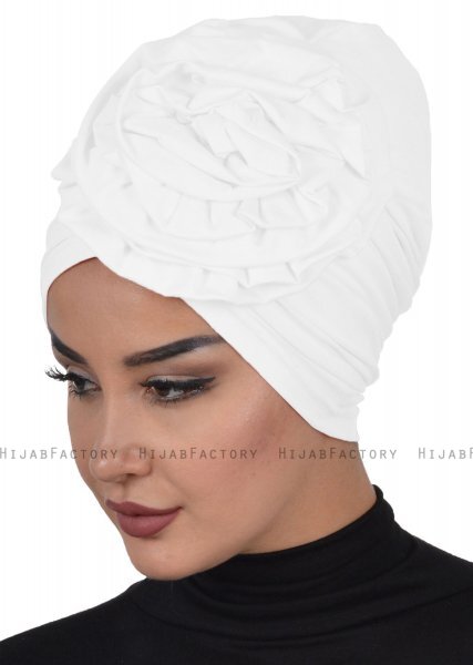 Kerstin - Weiß Baumwolle Turban - Ayse Turban