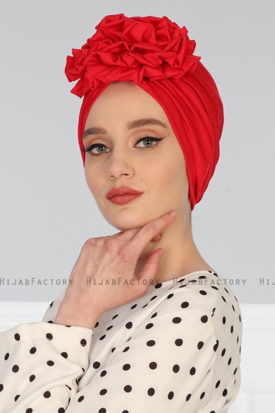 Kerstin - Rot Baumwolle Turban - Ayse Turban