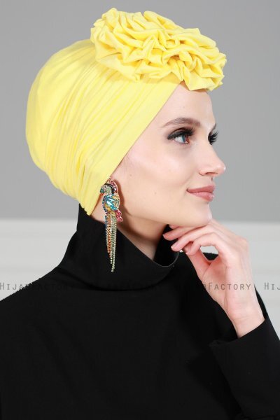 Kerstin - Gelb Baumwolle Turban - Ayse Turban