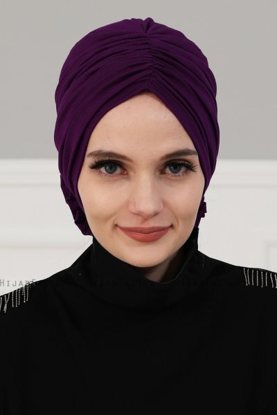 Kerstin - Lila Baumwolle Turban - Ayse Turban