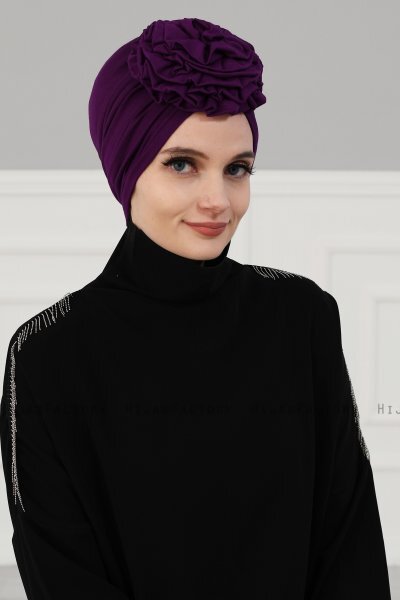 Kerstin - Lila Baumwolle Turban - Ayse Turban