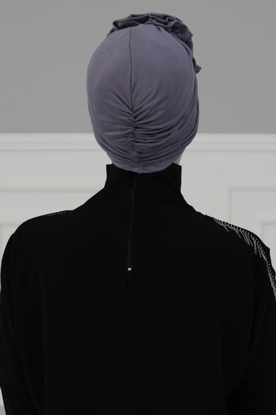 Kerstin - Grau Baumwolle Turban - Ayse Turban