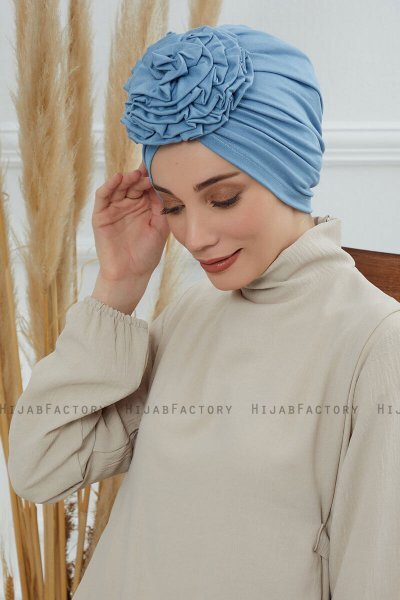 Kerstin - Sky Blue Baumwolle Turban