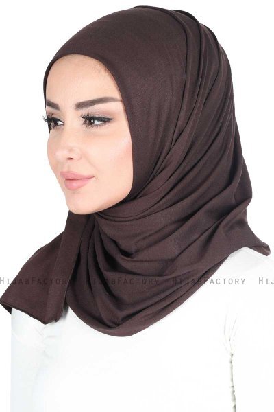 Sigrid - Braun Baumwolle Hijab - Ayse Turban