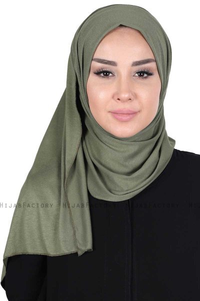 Sigrid - Khaki Baumwolle Hijab - Ayse Turban