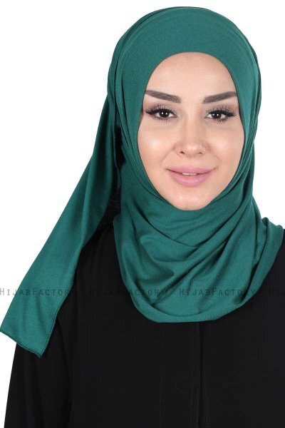 Sigrid - Dunkelgrün Baumwolle Hijab - Ayse Turban