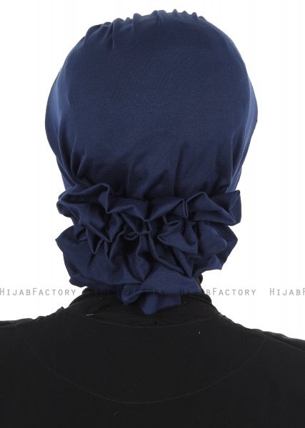 Monica - Navy Blau Baumwolle Turban - Ayse Turban