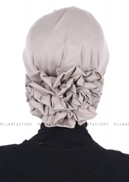 Monica - Taupe Baumwolle Turban - Ayse Turban