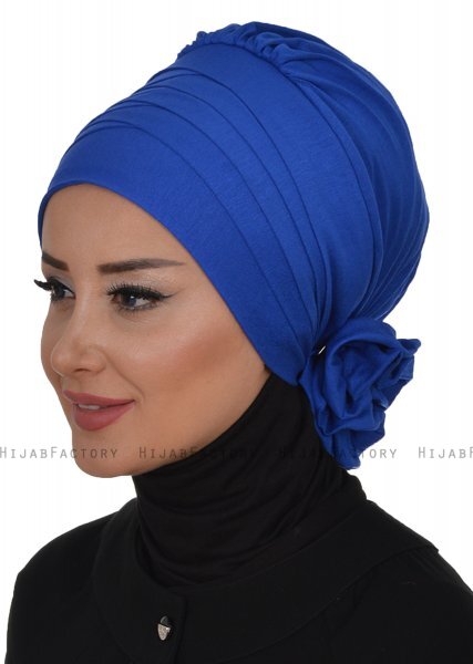 Monica - Blau Baumwolle Turban - Ayse Turban