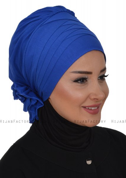 Monica - Blau Baumwolle Turban - Ayse Turban