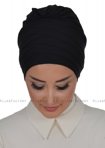 Monica - Schwarz Baumwolle Turban - Ayse Turban