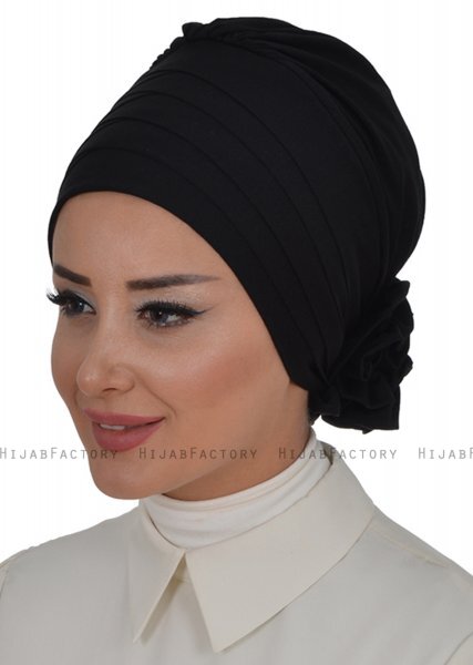 Monica - Schwarz Baumwolle Turban - Ayse Turban