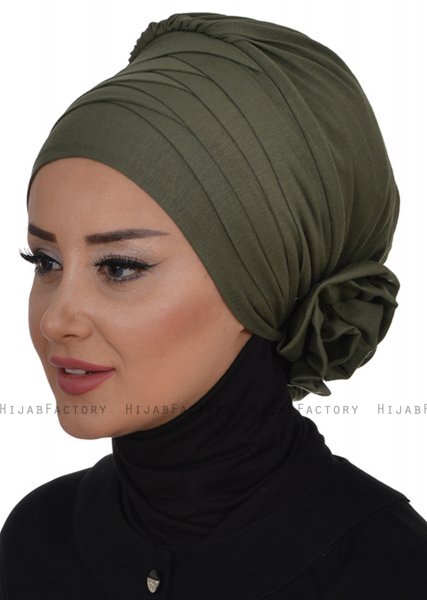 Monica - Khaki Baumwolle Turban
