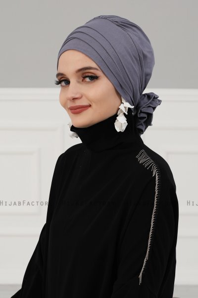 Monica - Grau Baumwolle Turban - Ayse Turban