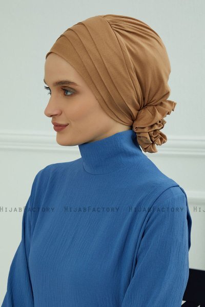 Monica - Hellbraun Baumwolle Turban